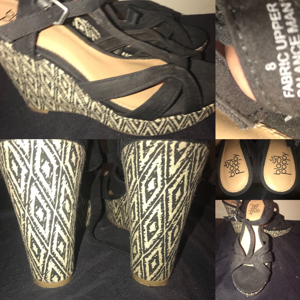 Chevron print summer wedges